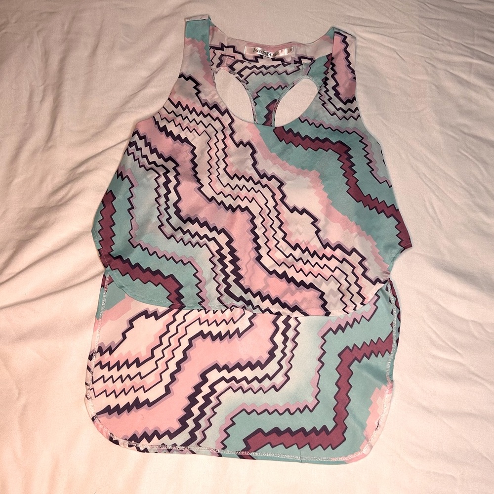 Mags & Pye Cropped Tank with Cut Outs Medium